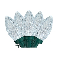NOMA Outdoor 25 C9 LED Christmas Lights, 16-ft 7", Pure White CloseUp