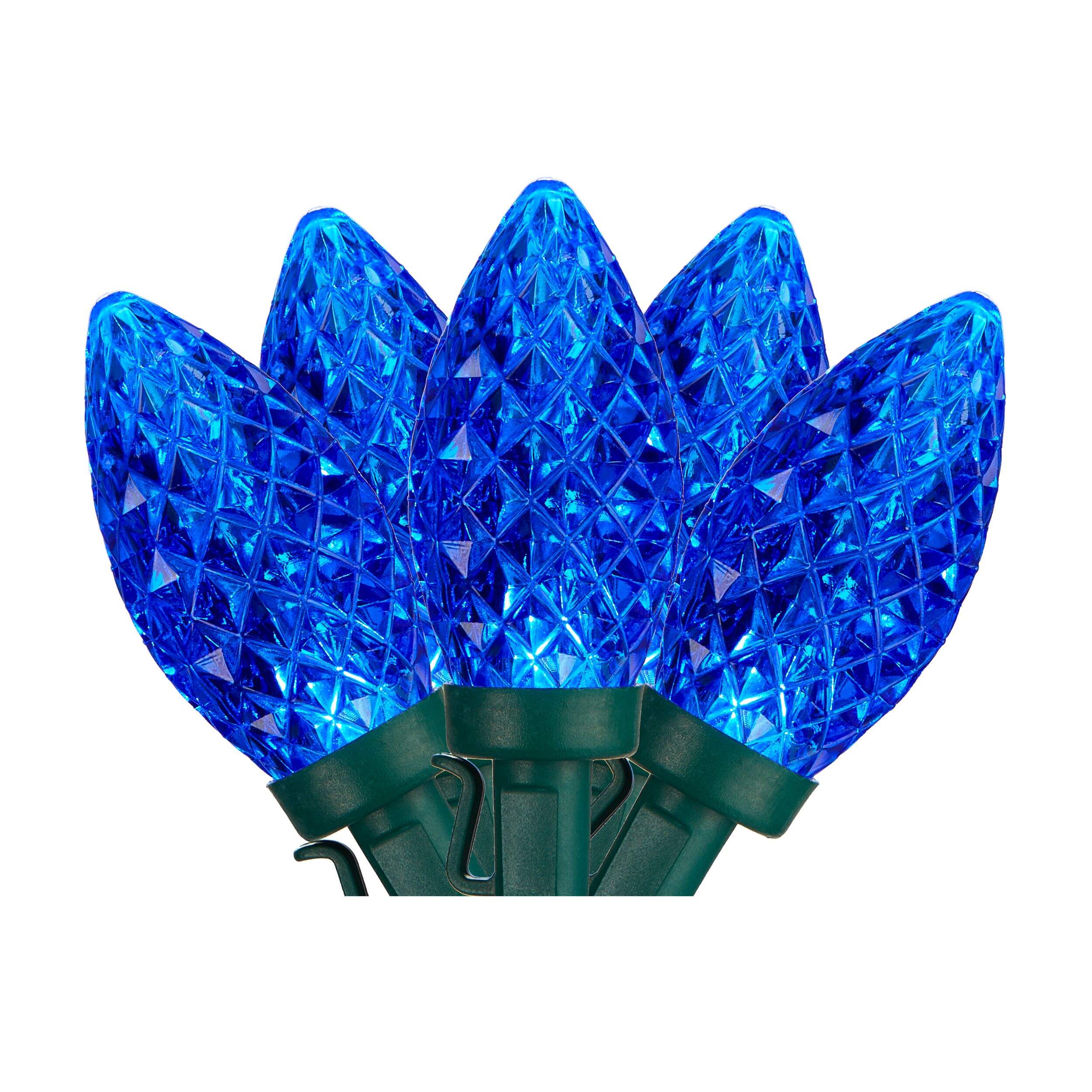 Lumières de Noël NOMA C9 à DEL d'extérieur, bleu, 16 pi 7 po, 25 ampoules CloseUp