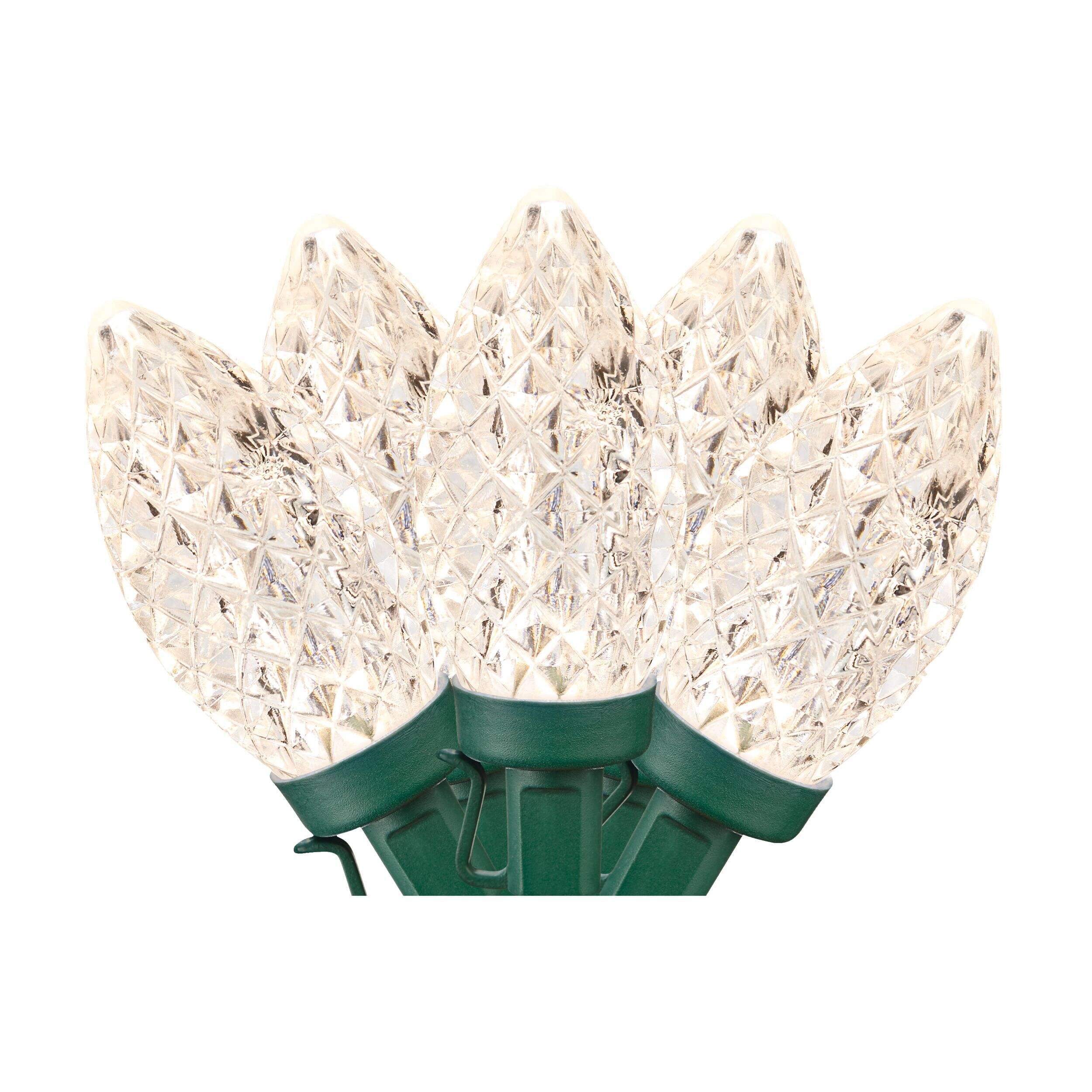 NOMA Outdoor 25 C9 LED Christmas Lights, 16-ft 7", Warm White CloseUp