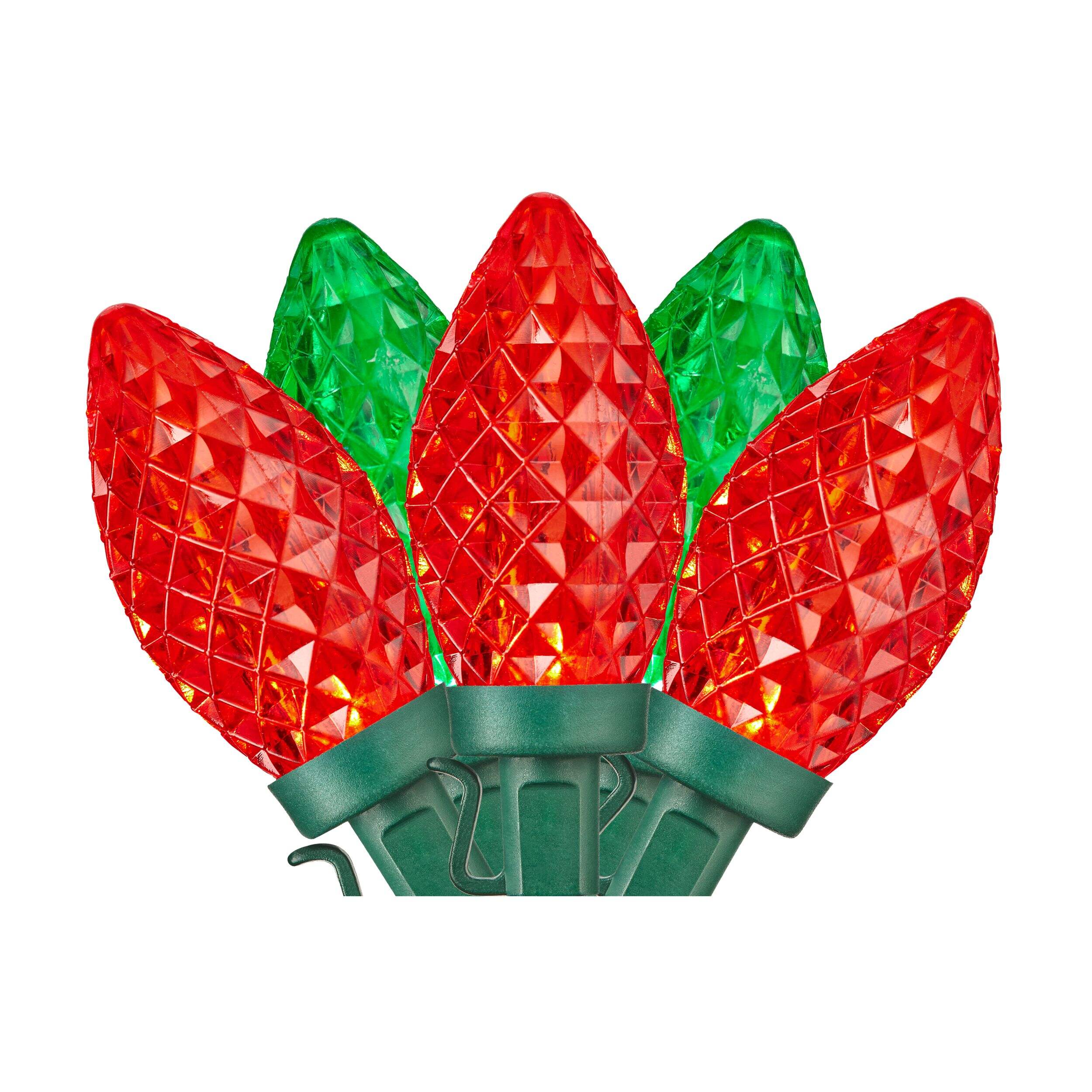 Lumières de Noël à DEL C9 NOMA pour extérieur, rouge et vert, 16 pi, paq. 24 CloseUp
