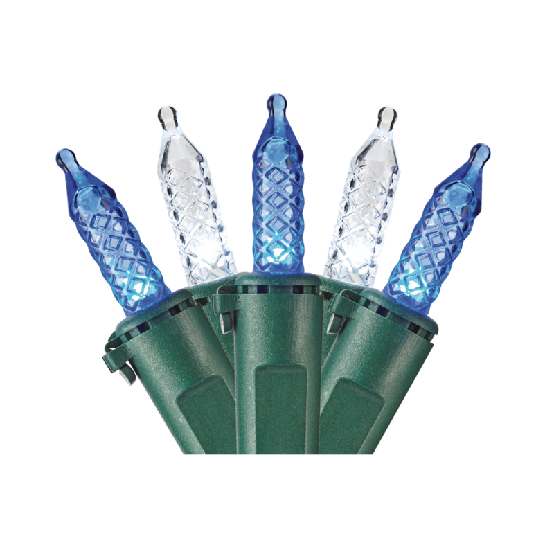 NOMA Outdoor Christmas Lights, 70 Mini LED Lights, Blue & Pure White