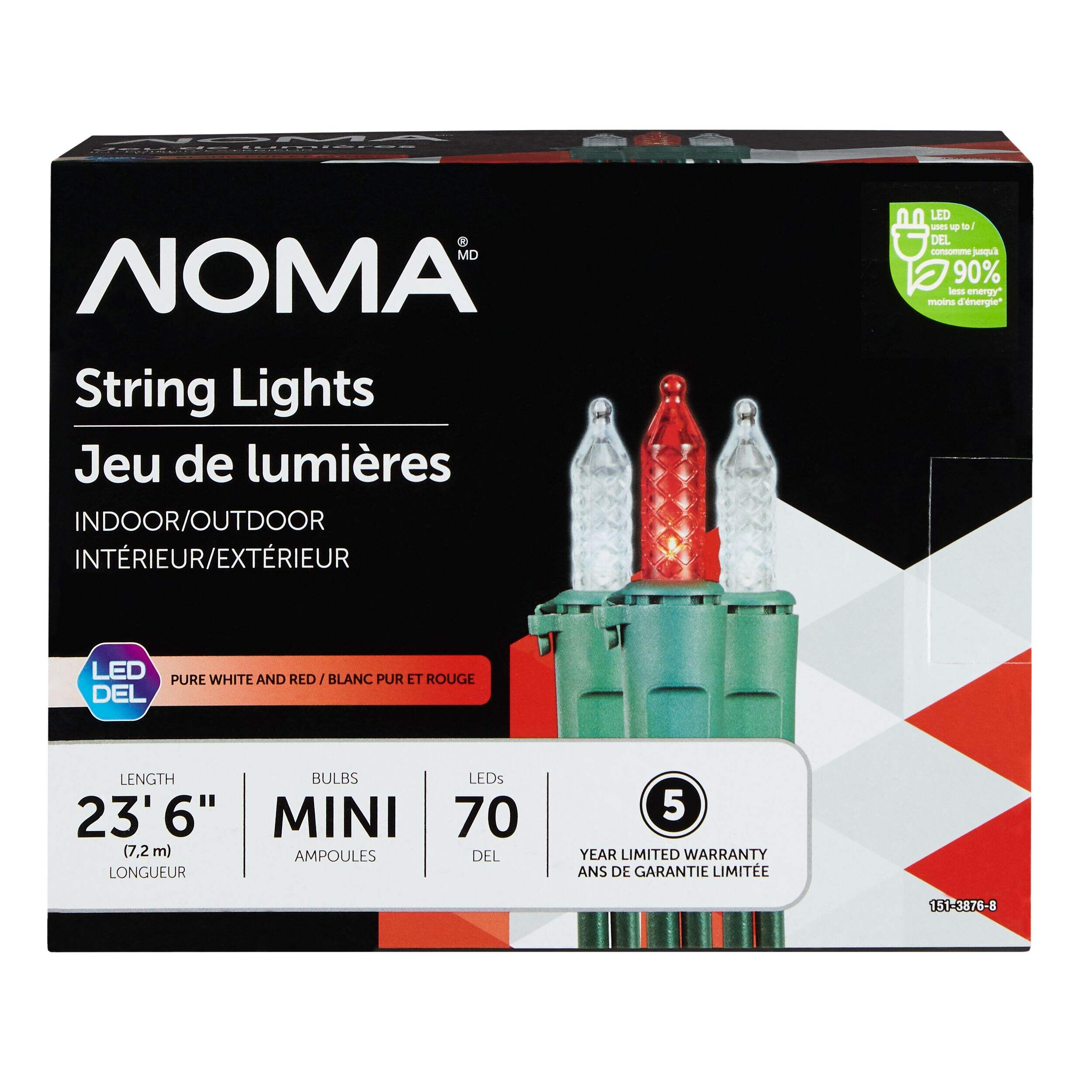 NOMA Outdoor 70 Mini LED Lights, Red/Pure White Canadian Tire