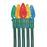 Lumières de Noël d'extérieur NOMA C6 à DEL, 100 ampoules, multicolore, 33 pi 8 po CloseUp