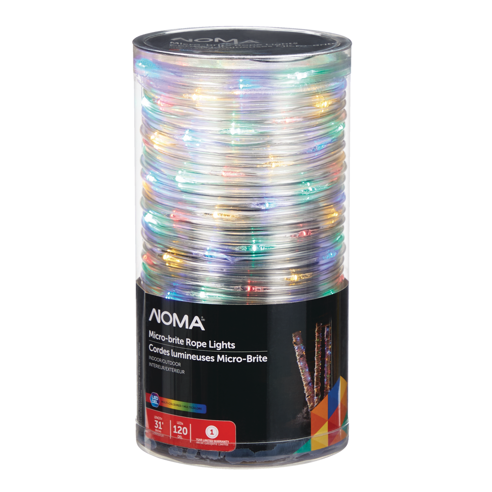 NOMA Christmas Lights Rope Light, 120 MicroBrite LED Lights, Multicolour, 31ft Canadian Tire