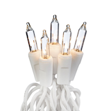 For Living Indoor 200 Clear Mini Incandescent Christmas Lights, 46-ft, White CloseUp