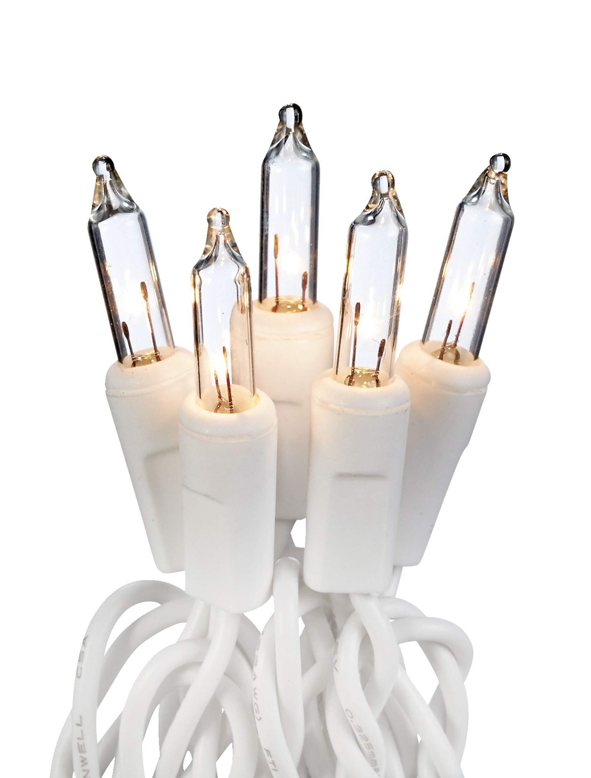 For Living Indoor 200 Clear Mini Incandescent Christmas Lights, 46-ft, White CloseUp