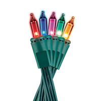 For Living Outdoor 300 Mini Incandescent Christmas Lights, Multicolour CloseUp