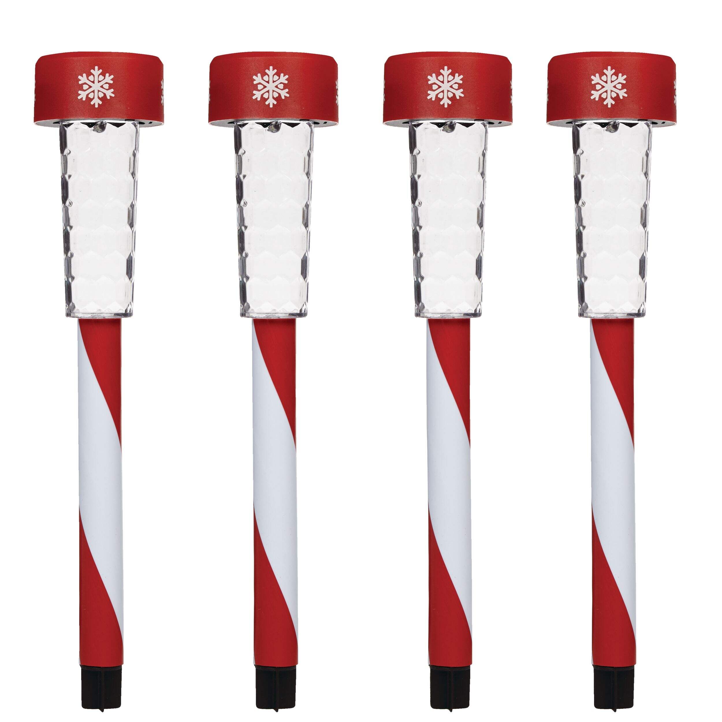 For Living Solar Candy Cane Christmas Stakes, 4-pack Front_Flat