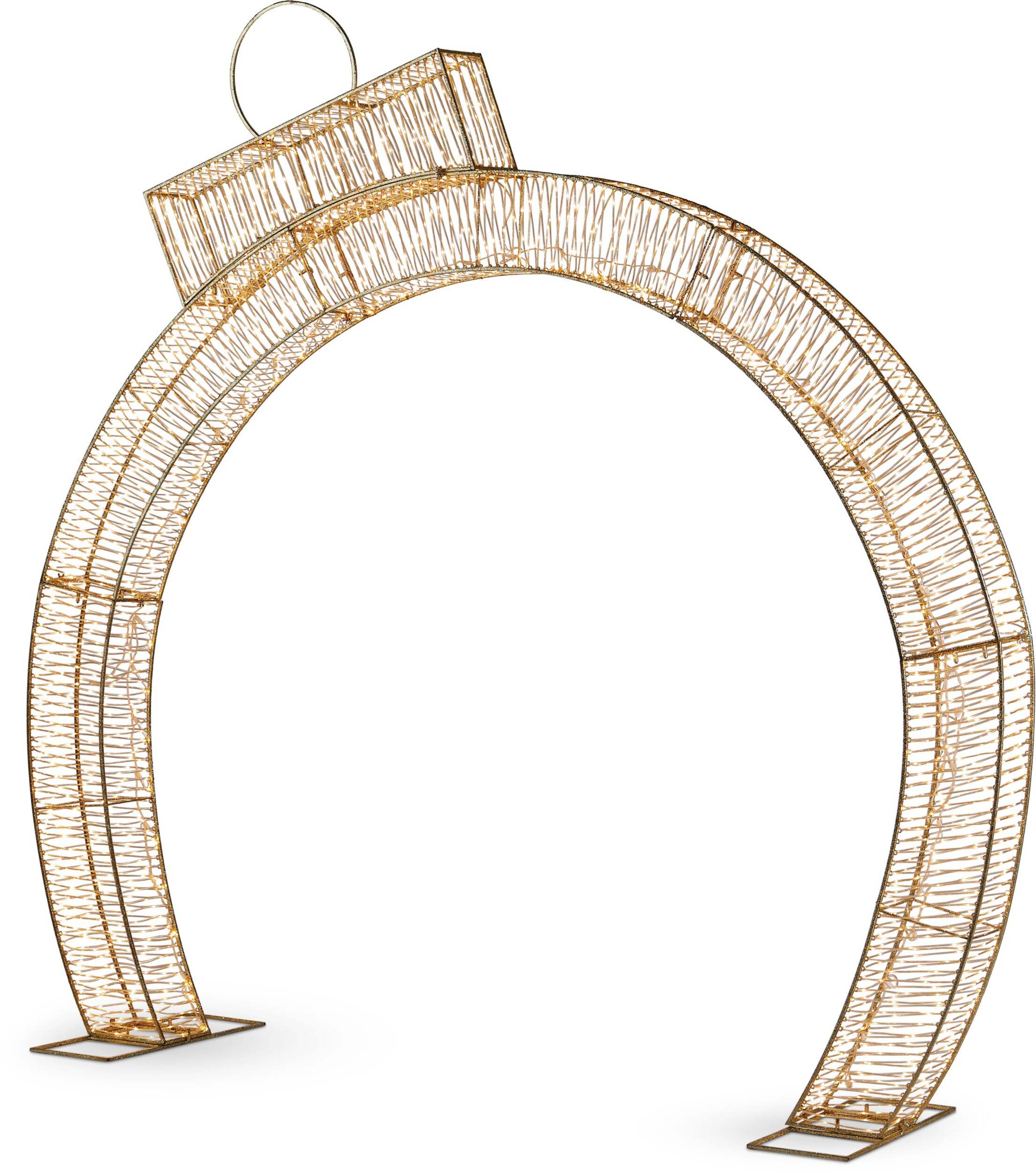 CANVAS 8' Micro-brite Giant Ornament Arch, Warm White Front_Angled_Left