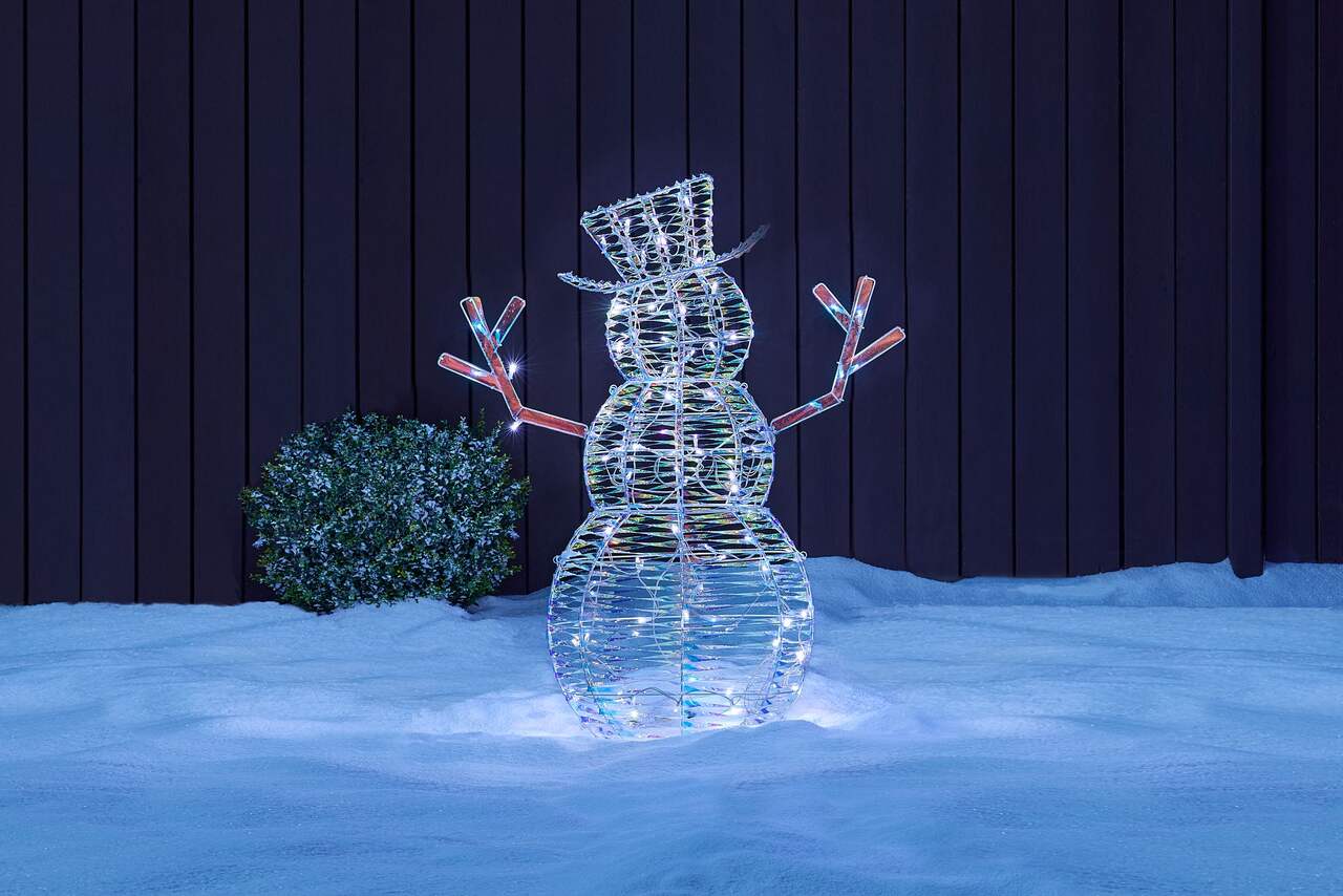 Danson - Bonhomme de neige lumineux 52 avec cadeau, Fr