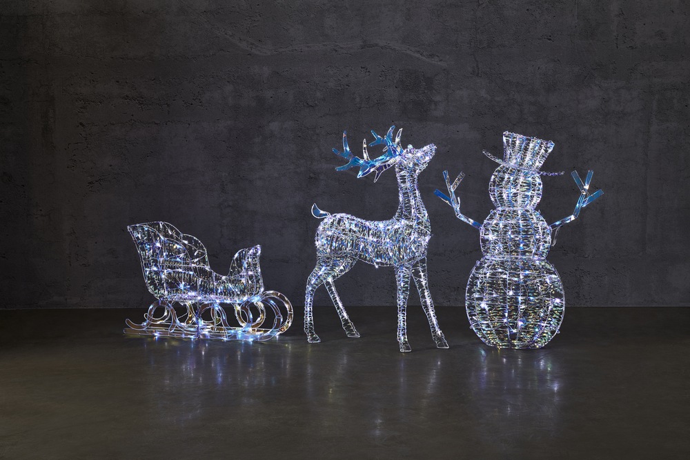 CANVAS Iridescent Winter Deer Christmas Decorations, 205 Cool White LED