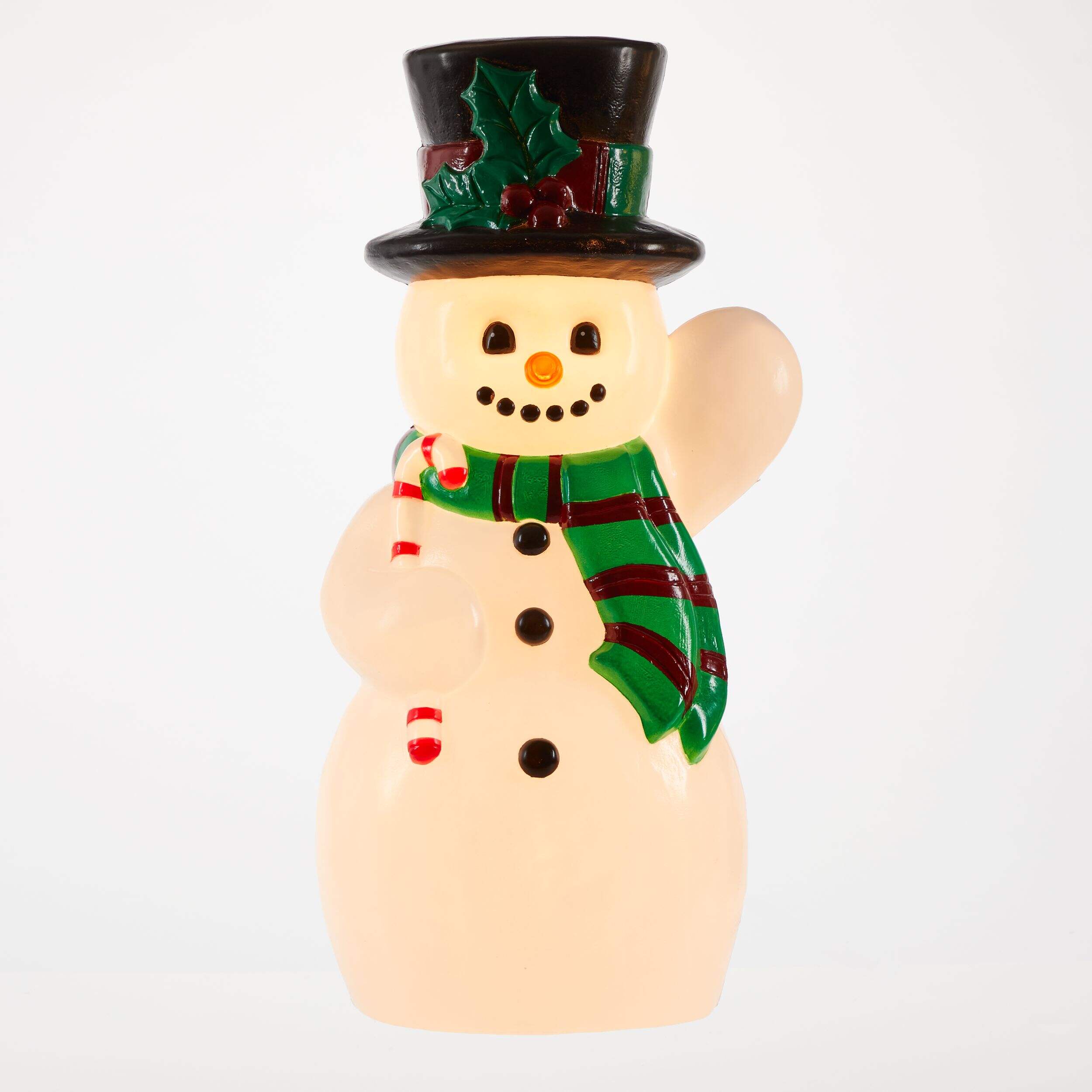 GEMMY Heritage Blowmold Porch Greeter, Santa or Snowman Front_Flat