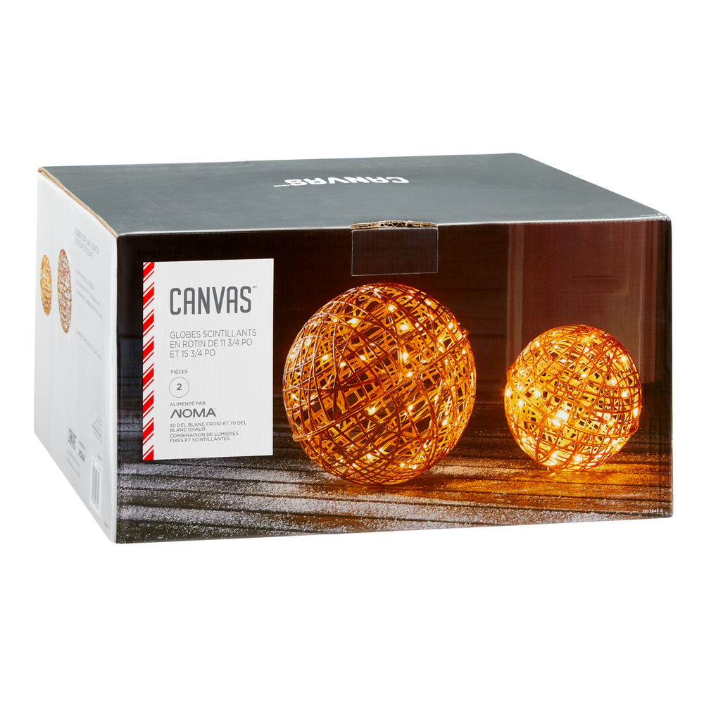 Globes scintillants en rotin CANVAS, paq. 2 Canadian Tire