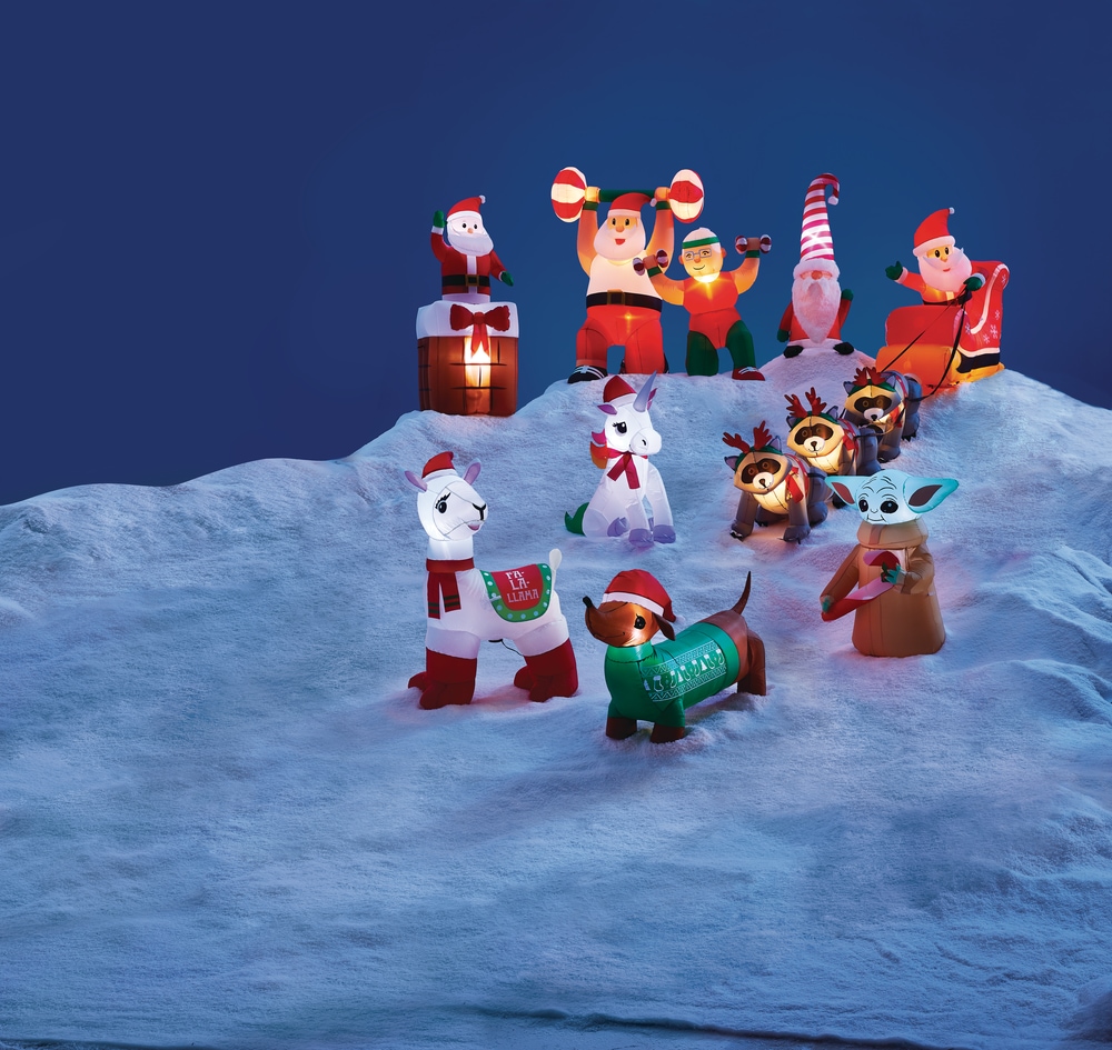 GEMMY Inflatable Whimsical Llama Christmas Decoration SelfInflating, 3