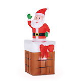 Gemmy Airblown® Animated Santa Christmas Decoration, Indoor/Outdoor, 5-ft Front_Angled_Right