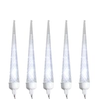 NOMA Northern Shimmer 10 Icicle Christmas Lights, 90 LED Lights, Pure White, 10-ft CloseUp