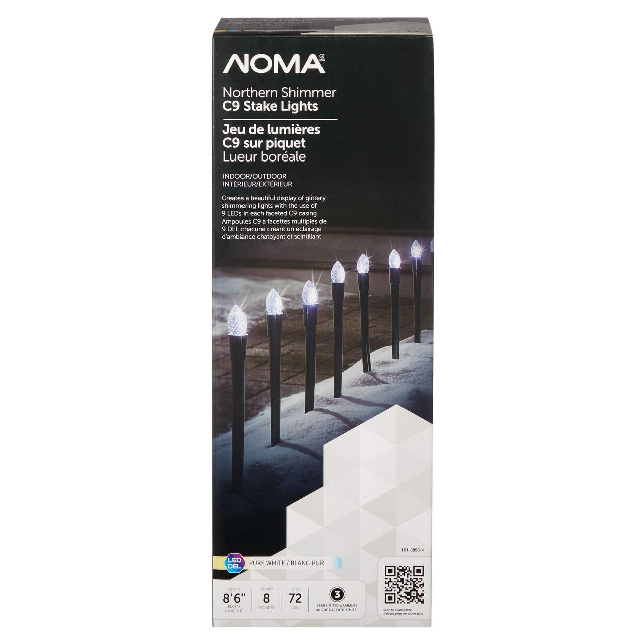 NOMA Northern Shimmer 8 Stake Lights, Pure White