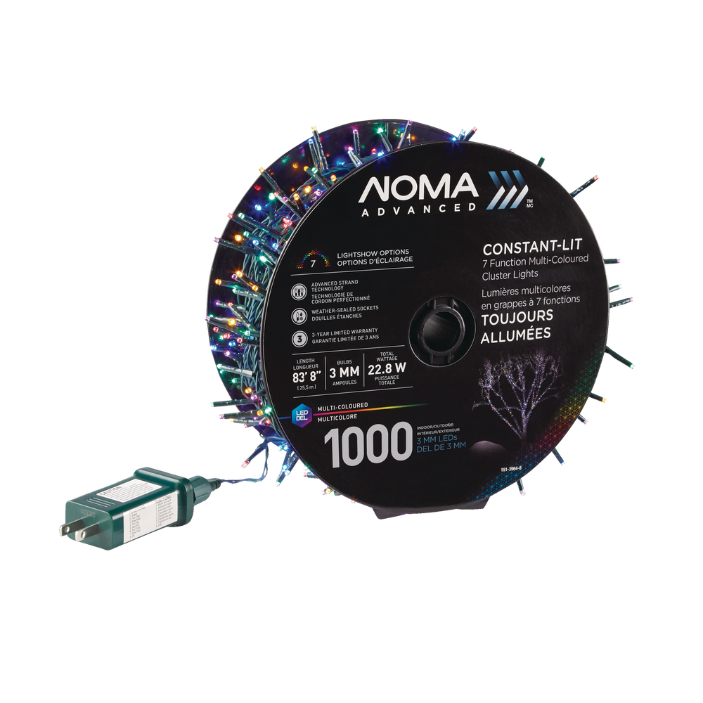 NOMA Advanced Cluster Lightshow Christmas Lights, 1000 LED Lights, Multicolour, 83ft NOMA Advanced Cluster Lightshow Christmas Lights, 1000 LED Lights, Multicolour, 83ft
