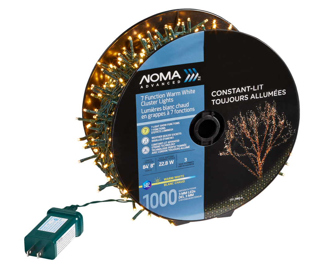 NOMA Advanced Cluster Lightshow Christmas Lights, 1000 LED Lights, Warm