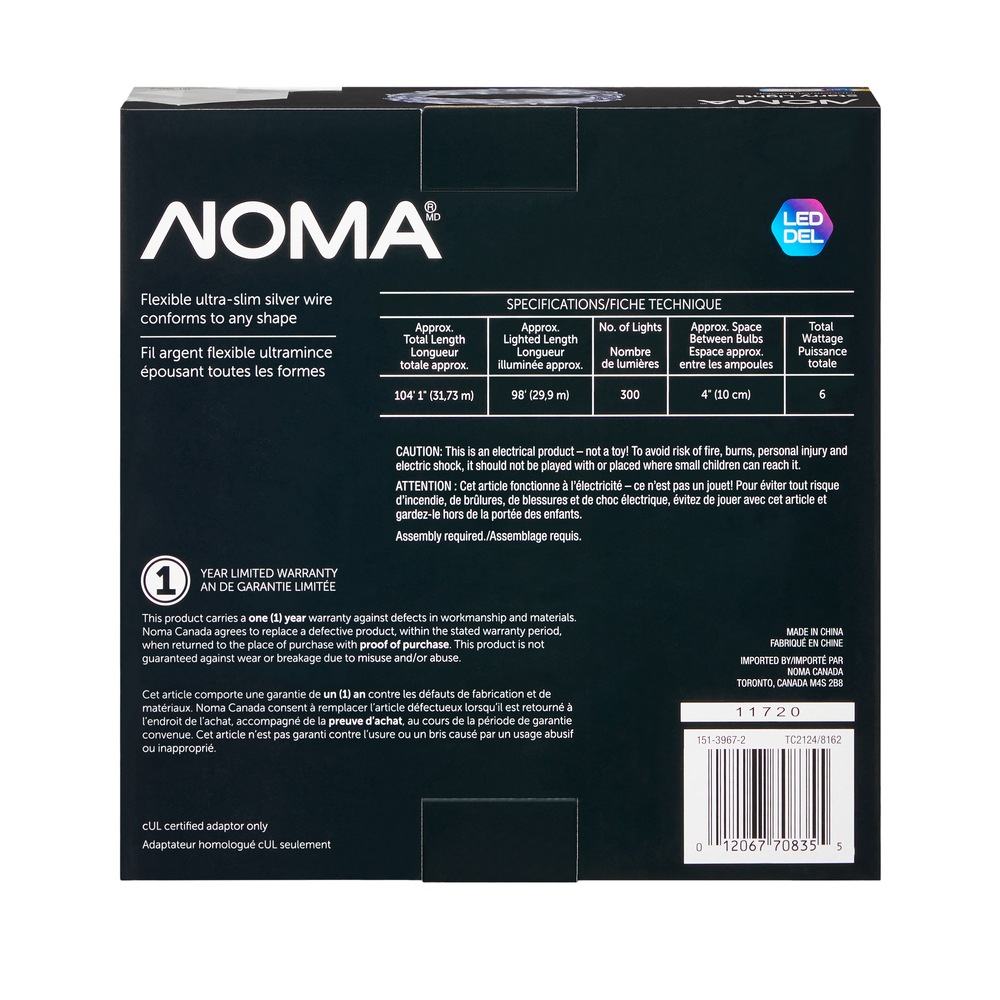 NOMA Starry Christmas Lights, 300 LED Lights, Pure White, 100ft