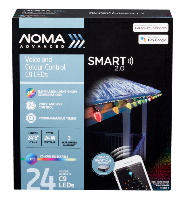 NOMA Advanced Smart 2.0 C9 Christmas Lights, 24 LED Lights Canadian Tire