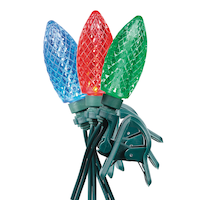 Lumières à DEL C9 à fixation rapide NOMA, rouge, vert et bleu, paq. 24 CloseUp