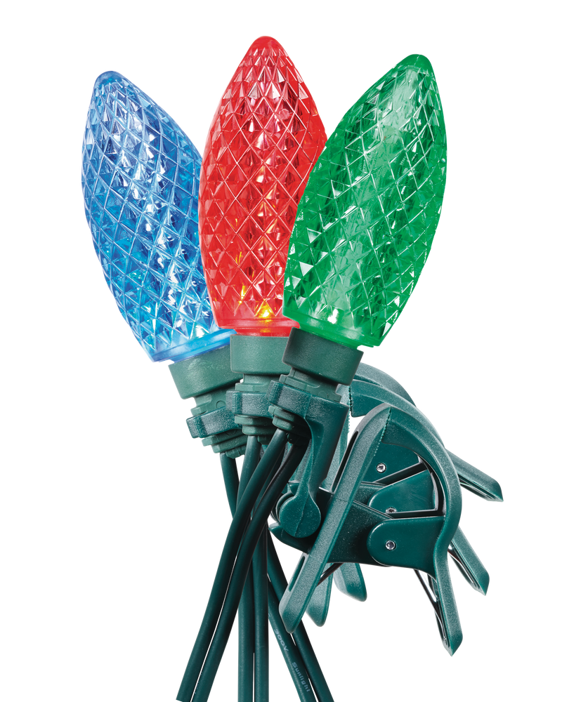 NOMA QuickClip C9 Christmas Lights LED String Lights, Red, Green and