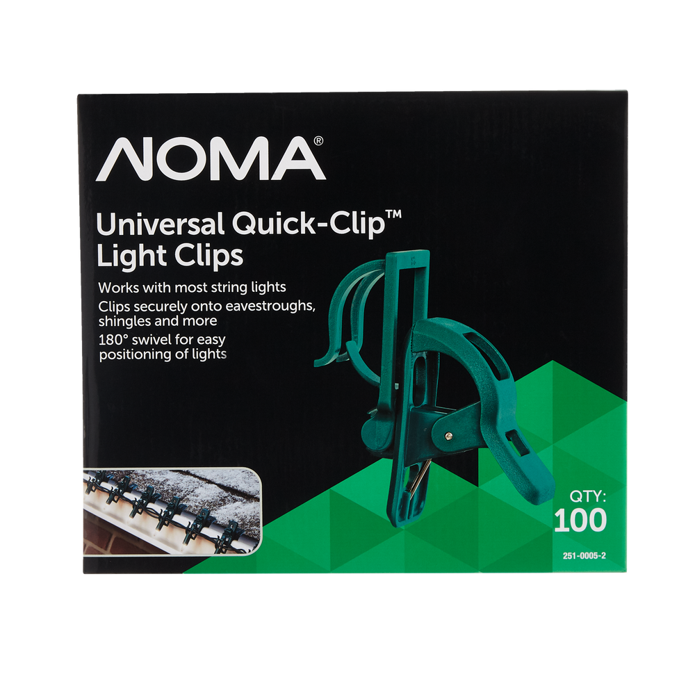 NOMA QuickClip Universal Christmas Lights Clips, Green, 100pk