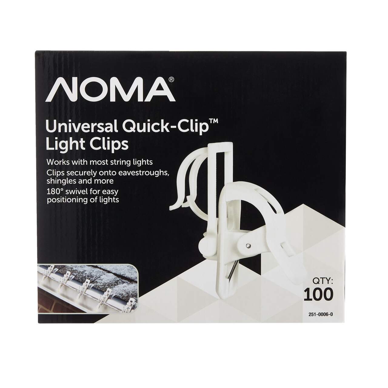 NOMA Quick-Clip 100 Universal Clips, White