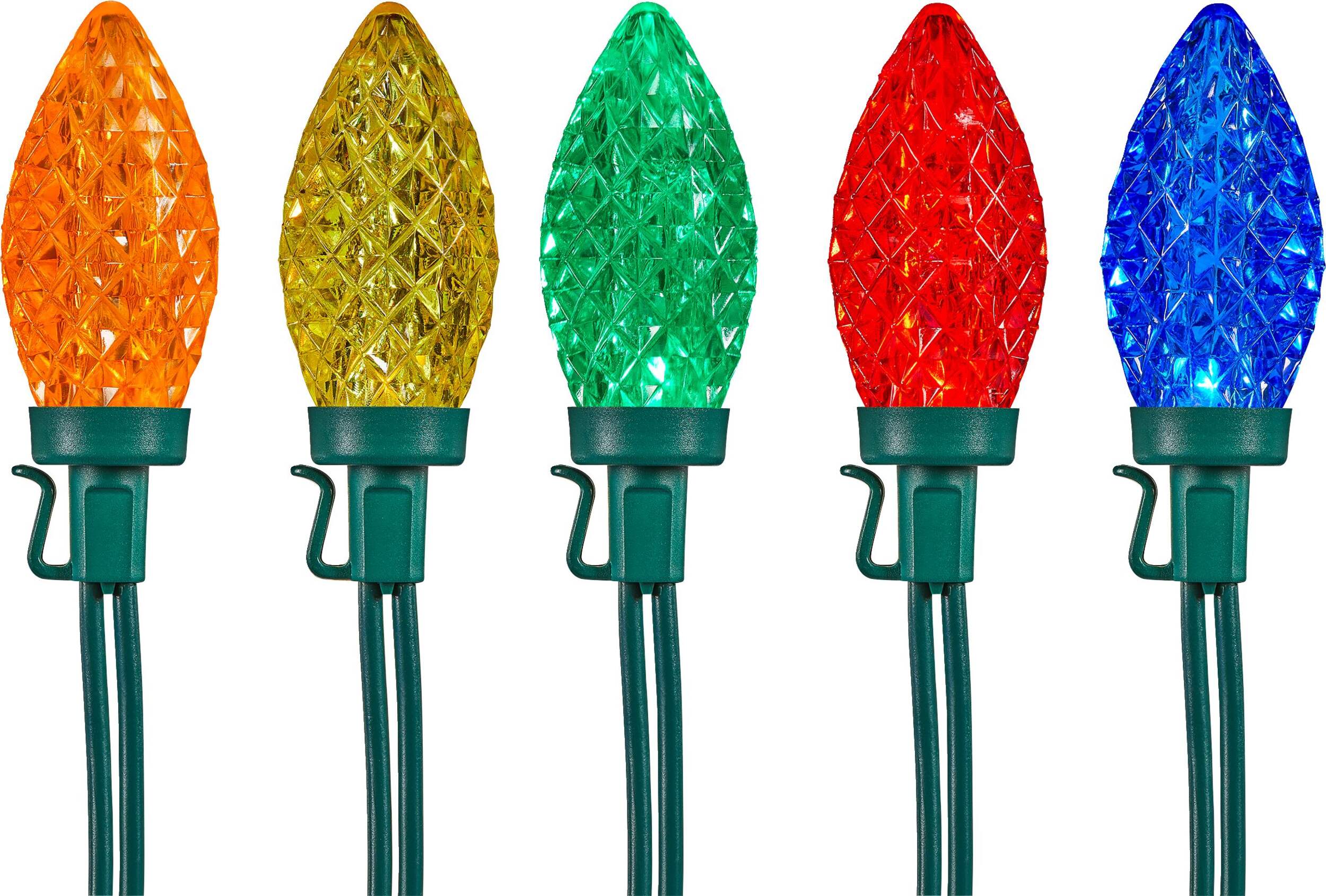 For Living Outdoor 35 C9 LED Christmas Lights, 17-ft 8", Multicoloured CloseUp