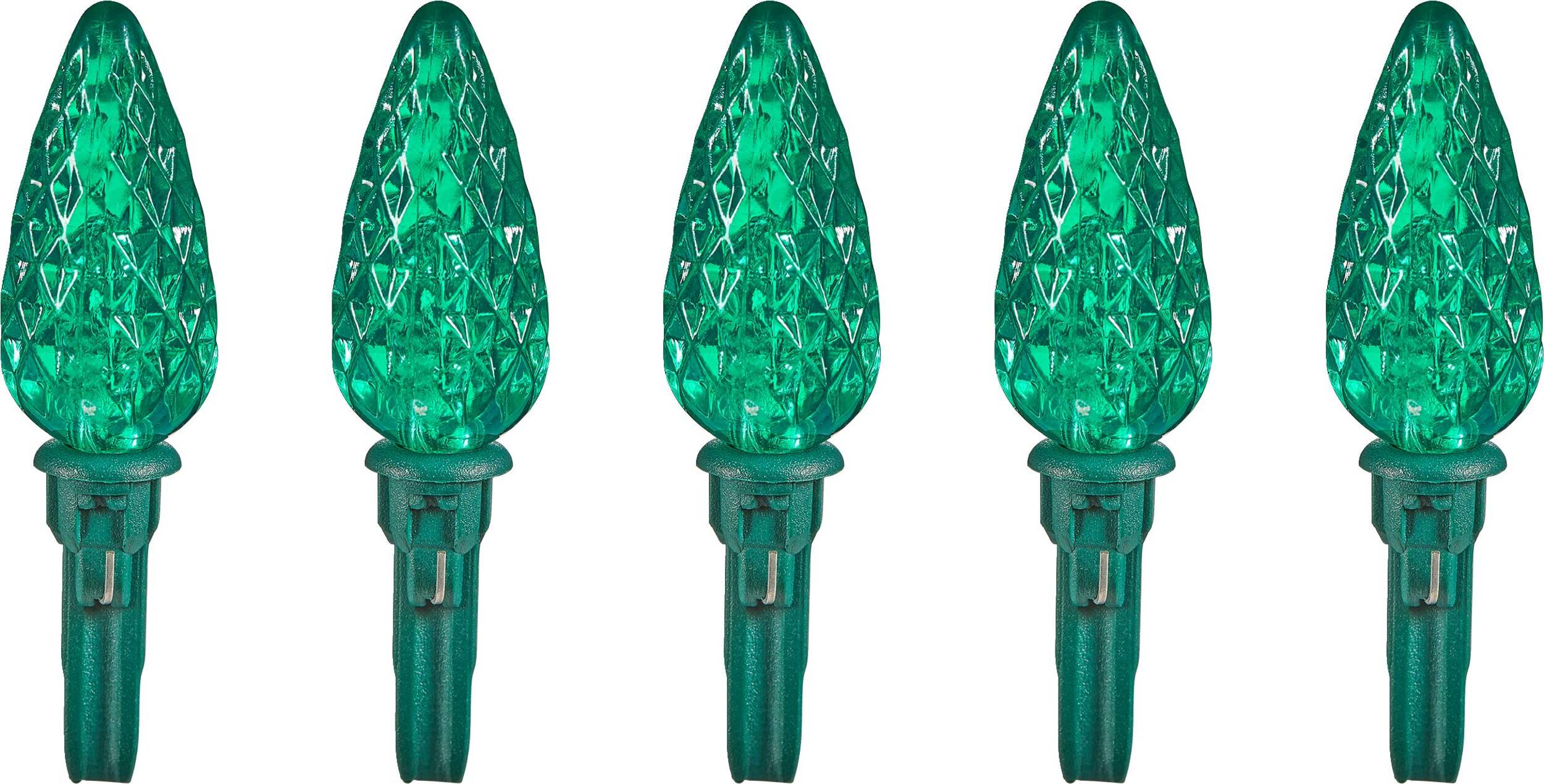 NOMA C6 LED Christmas Replacement Bulbs, Green Front_Flat