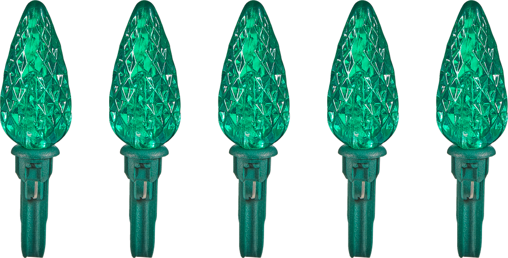 NOMA C6 Christmas Lights Replacement Bulbs, 5 LED Lights, Green