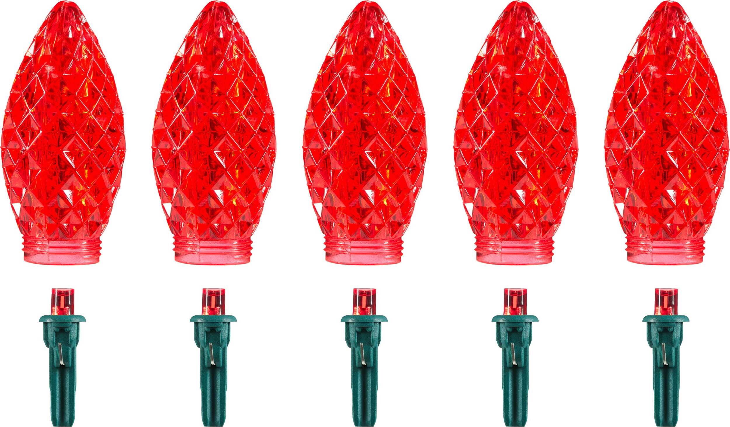 NOMA C9 LED Christmas Replacement Bulbs, Red Front_Flat