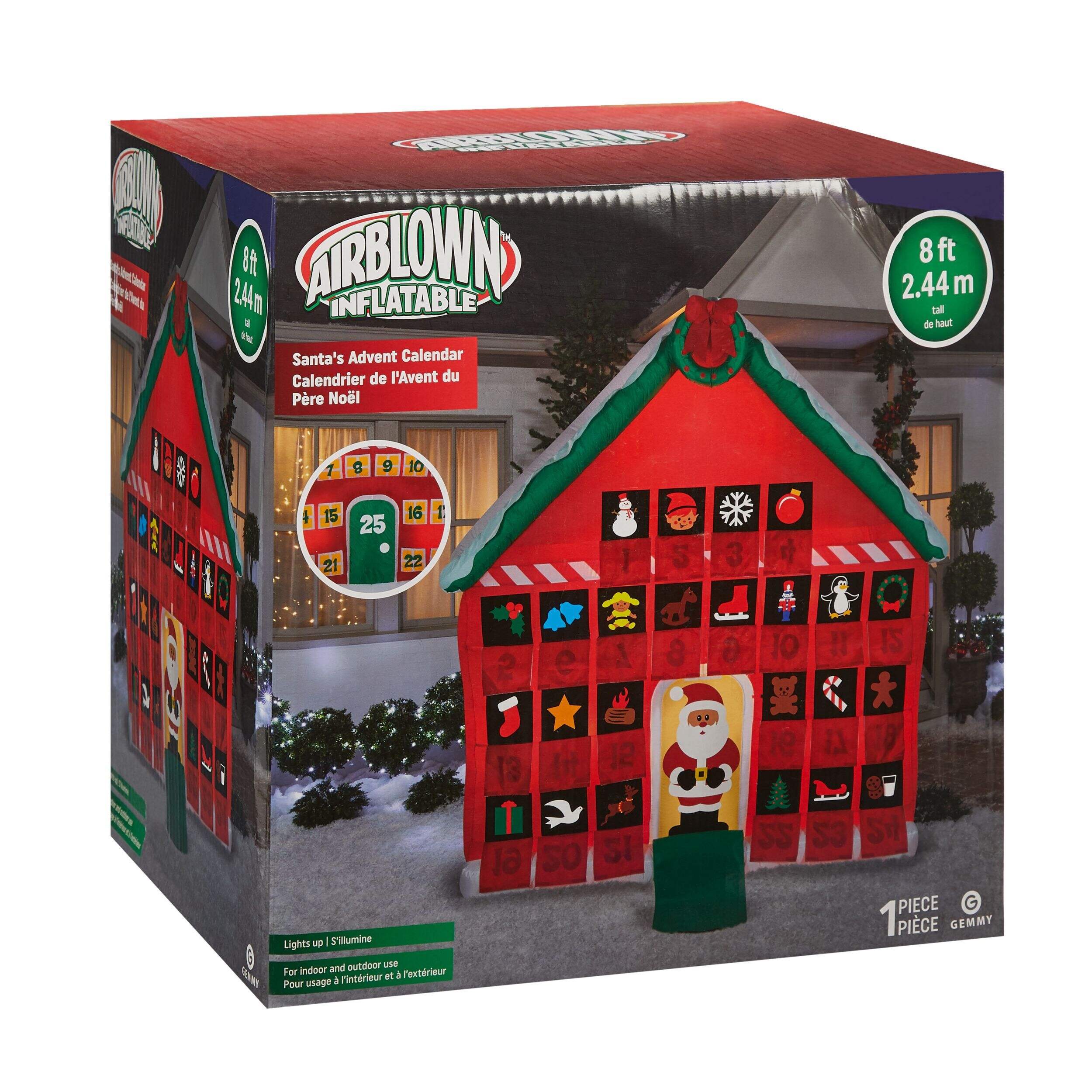 Gemmy Airblown® Interactive Advent Calendar Christmas Decoration, 8ft