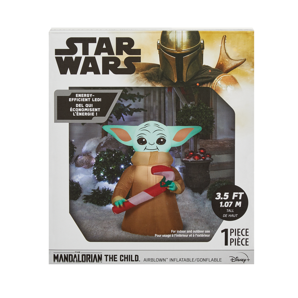 GEMMY Inflatable baby Yoda Christmas Decoration SelfInflating, 3.5ft