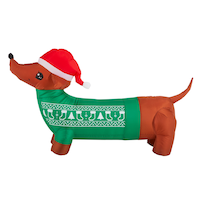 Gemmy Airblown® Inflatable Christmas Dachshund Dog Decoration, 4-ft Front_Flat