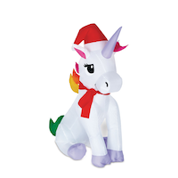 Gemmy Airblown® Inflatable Rainbow Unicorn Holiday Decoration, 3.5-ft Front_Three_Fourths_Angled_Right