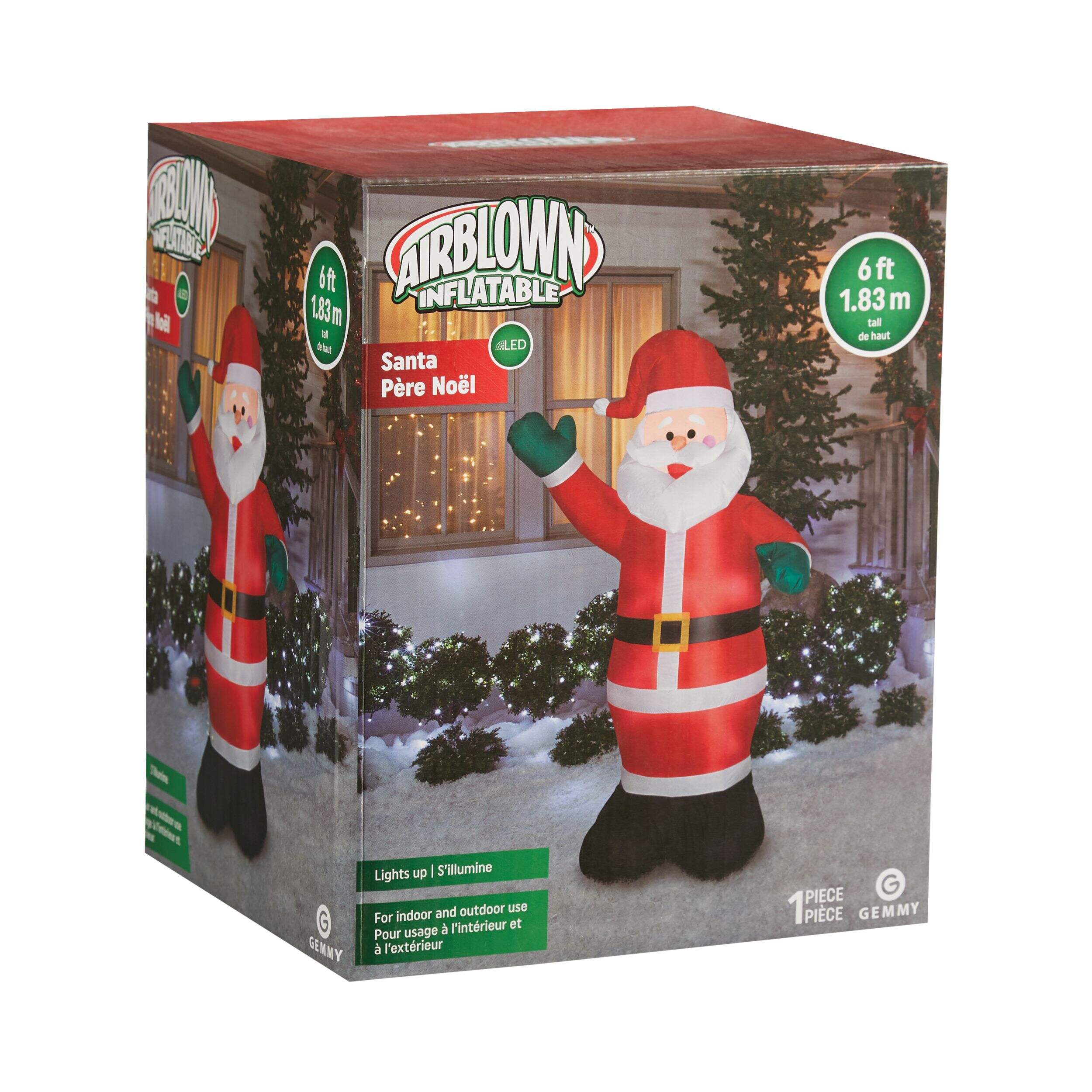 Gemmy Airblown®  Santa Christmas Decoration Front_Three_Fourths_Angled_Right