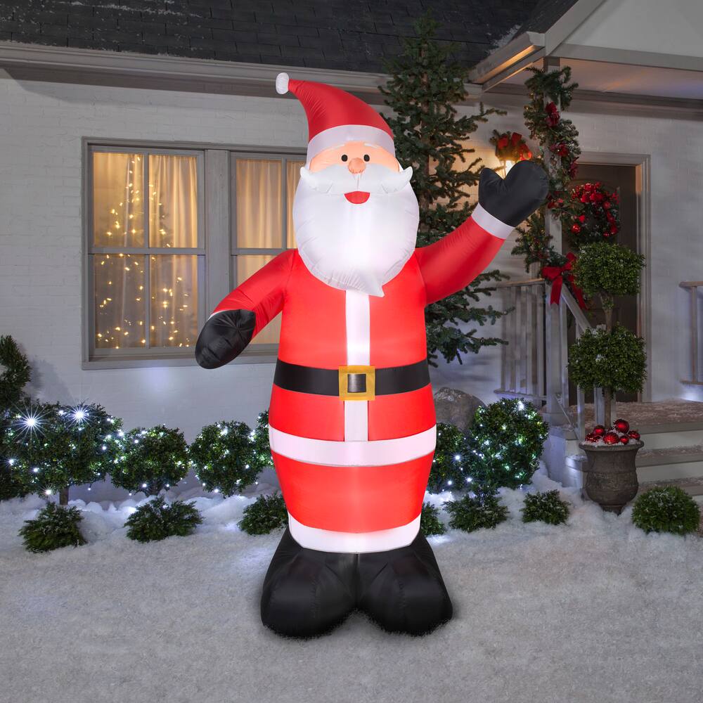 8Ft Wide Christmas Blowups Decor Outdoor Lighted Inflatable Santa Claus House 