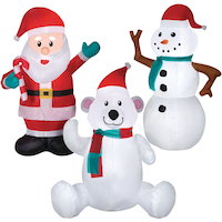 GEMMY Inflatable Snowman Christmas Decoration Self-Inflating, 3.5-ft Composite_or_Mixed