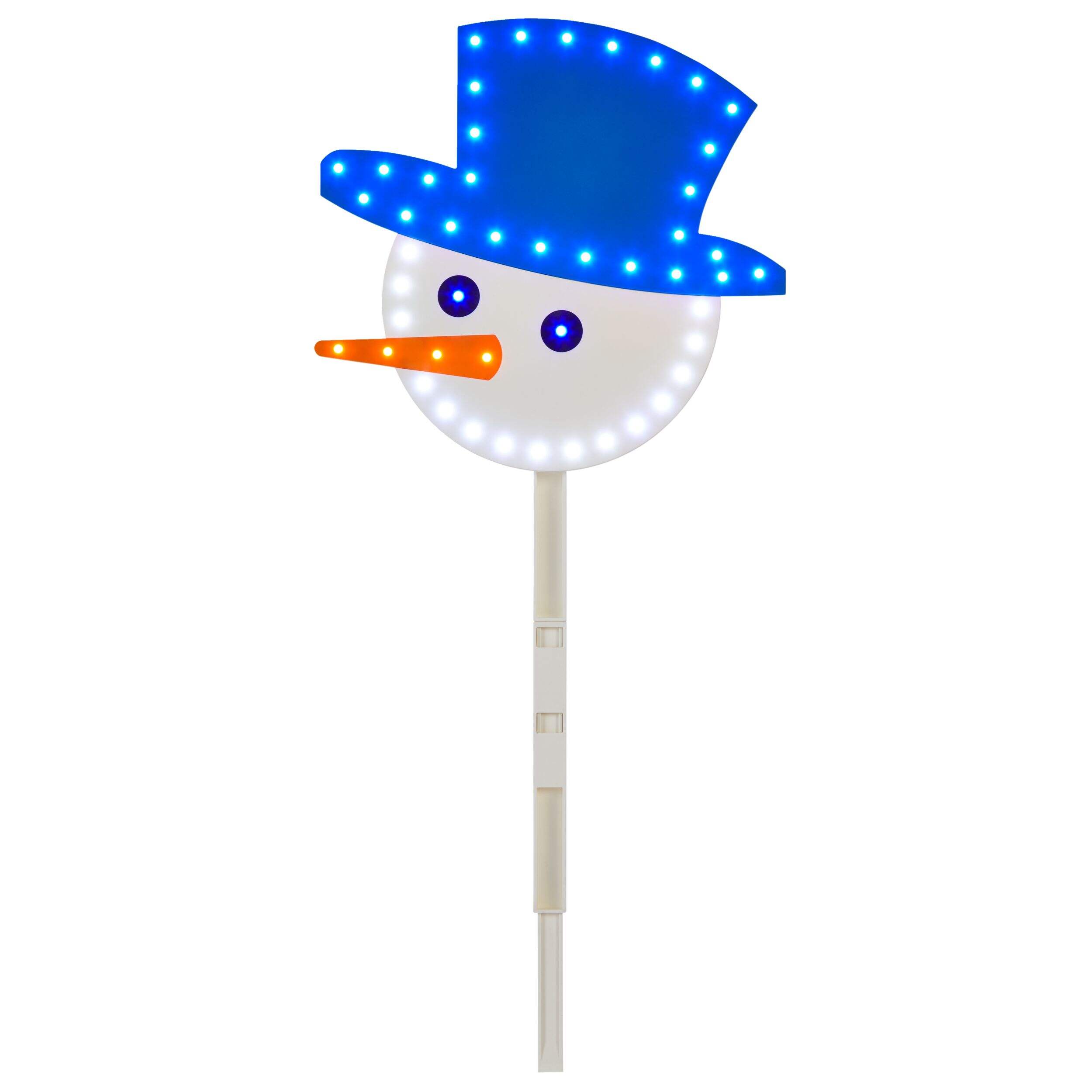 CANVAS Snowman Marquee Sign Stake with LED Lights Front_Flat