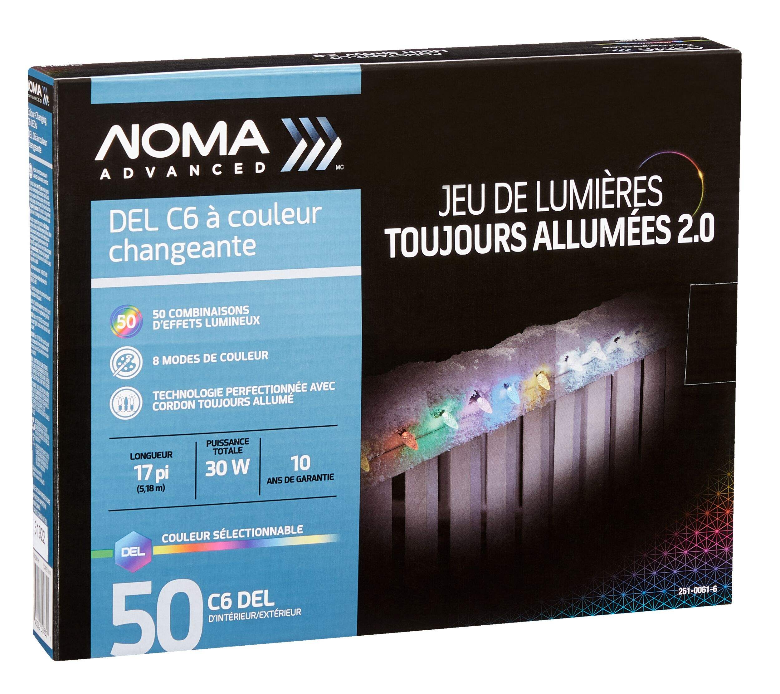 Lumières à DEL à effets spéciaux NOMA Advanced C6, couleurs changeantes, paq. 50 Front_Angled_Right
