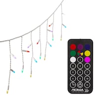 NOMA Advanced Lightshow 50 Icicle LED Christmas Lights, Colour Changing, 13-ft 4" Front_Flat