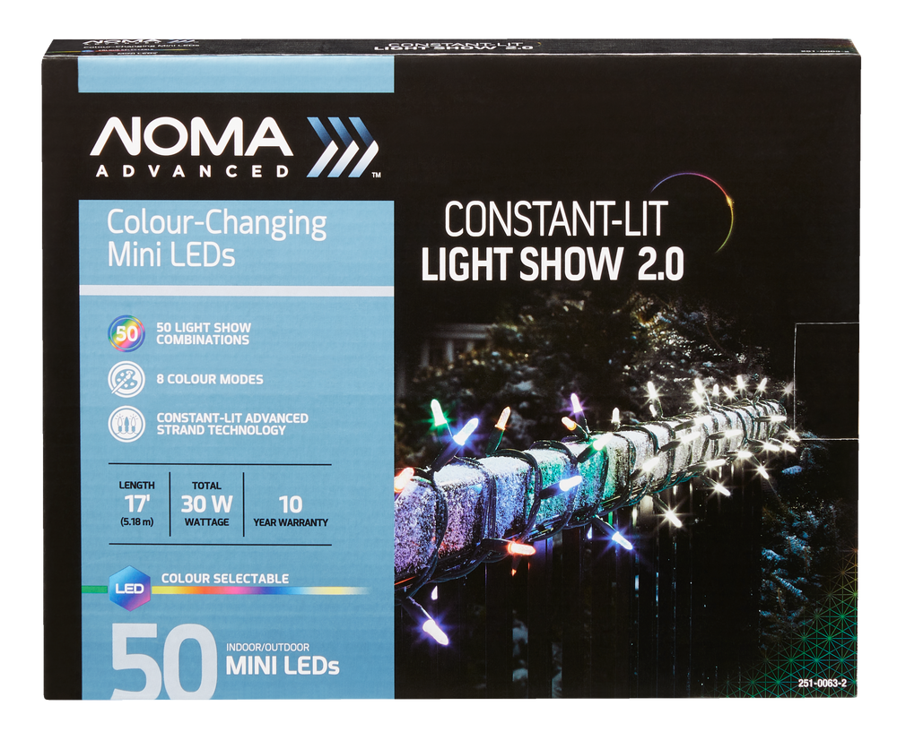 NOMA Advanced Lightshow 2.0 Christmas Lights, 50 ColourChanging LED Lights, 17ft Canadian Tire NOMA Advanced Lightshow 2.0 Christmas Lights, 50 ColourChanging LED Lights, 17ft Canadian Tire