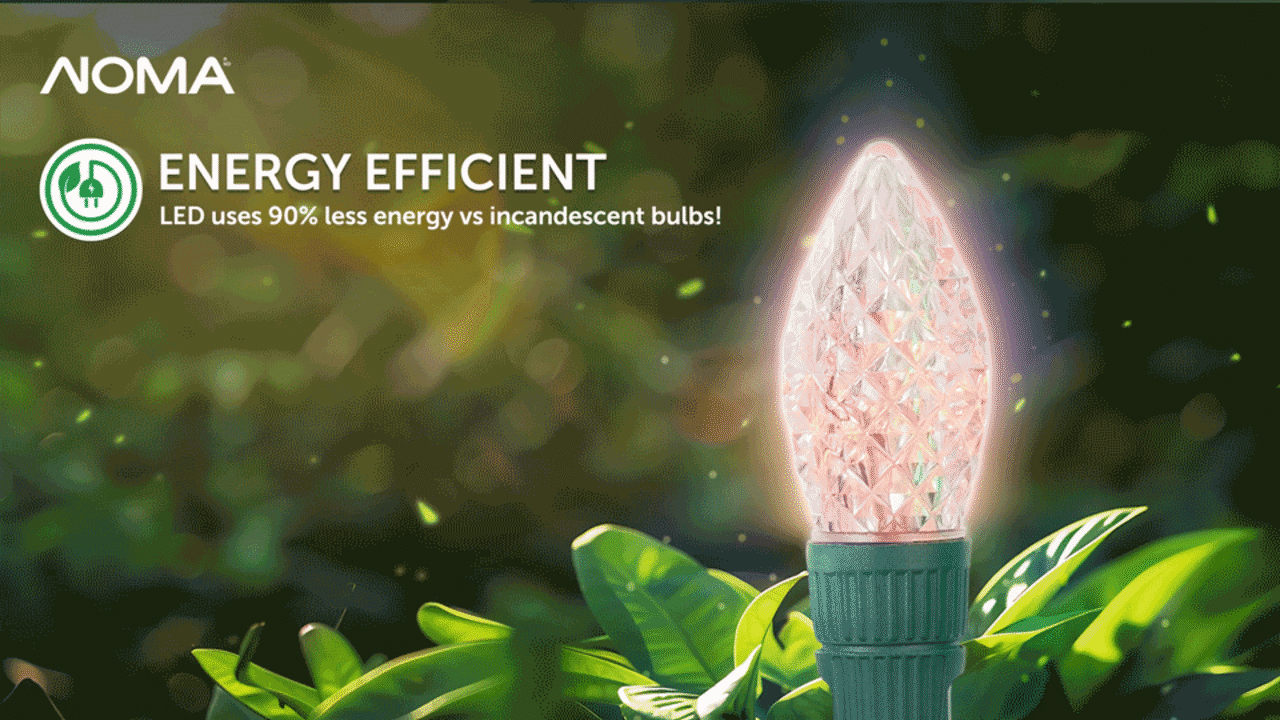 NOMA Advanced Lightshow 50 Icicle LED Christmas Lights, Colour