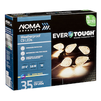 NOMA Advanced EverTough Weatherproof 35 C9 LED Christmas Lights, 23-ft 4-in, Warm White Front_Angled_Right