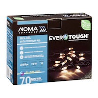 Mini-lumières de Noël à DEL NOMA Advanced EverTough, blanc chaud, 23 pi 8 po, paq. 70 Front_Angled_Right
