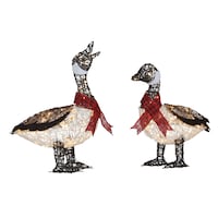 CANVAS LED Canadian Cabin Geese Christmas Decoration, 2-pack Composite_or_Mixed
