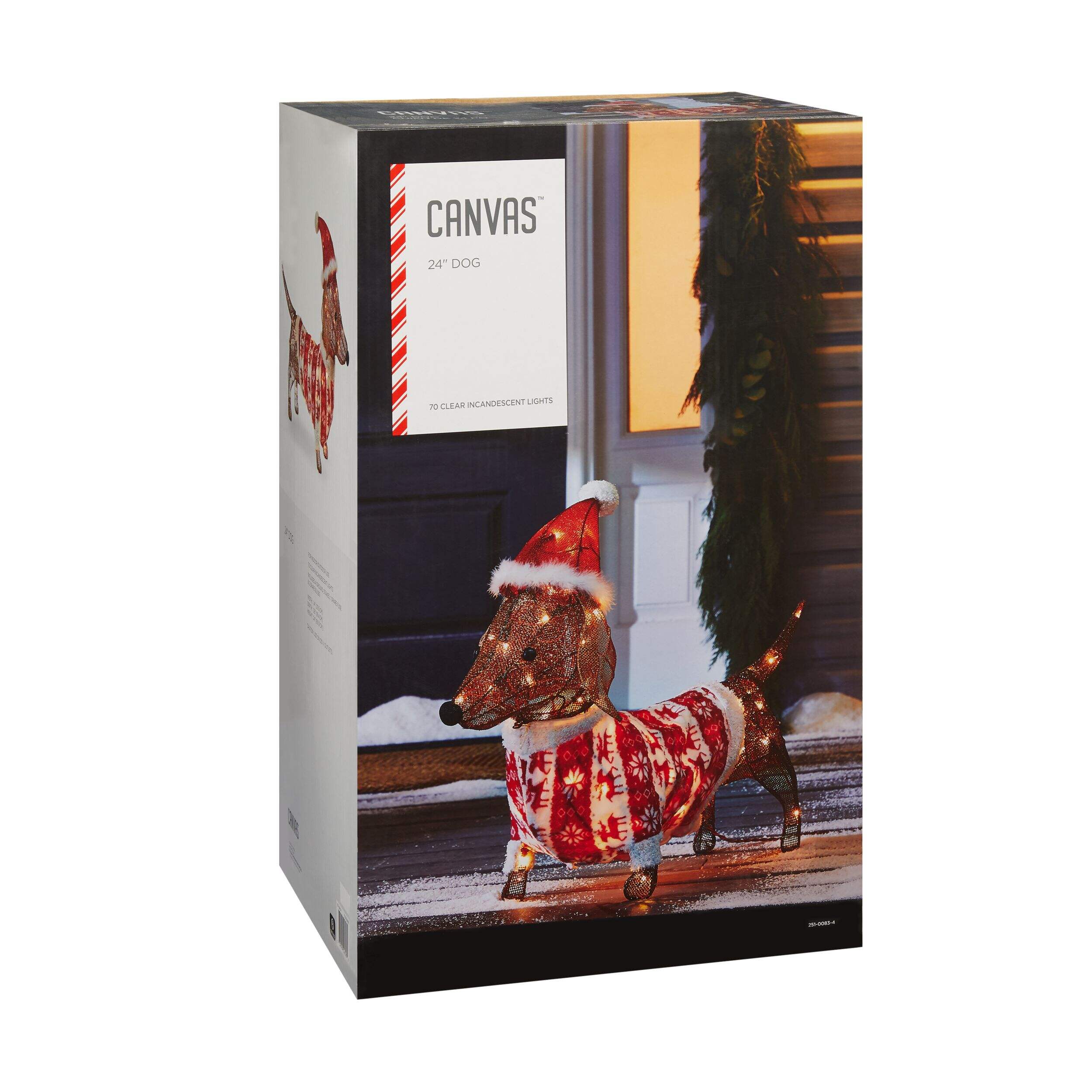 CANVAS Wireform Daschund Dog Christmas Décor, Incandescent, Indoor/Outdoor Front_Angled_Right