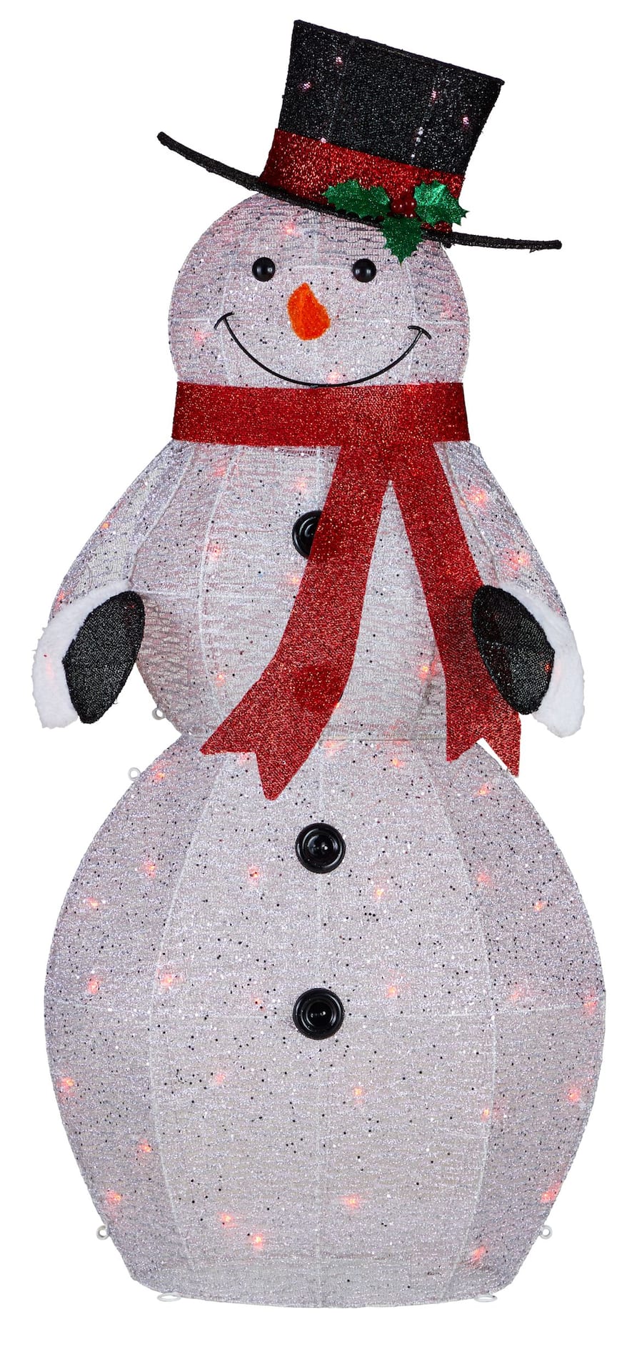 CANVAS Lightshow Snowman Christmas Decorations, 64 LED Colour-Changing  Lights, 4-ft